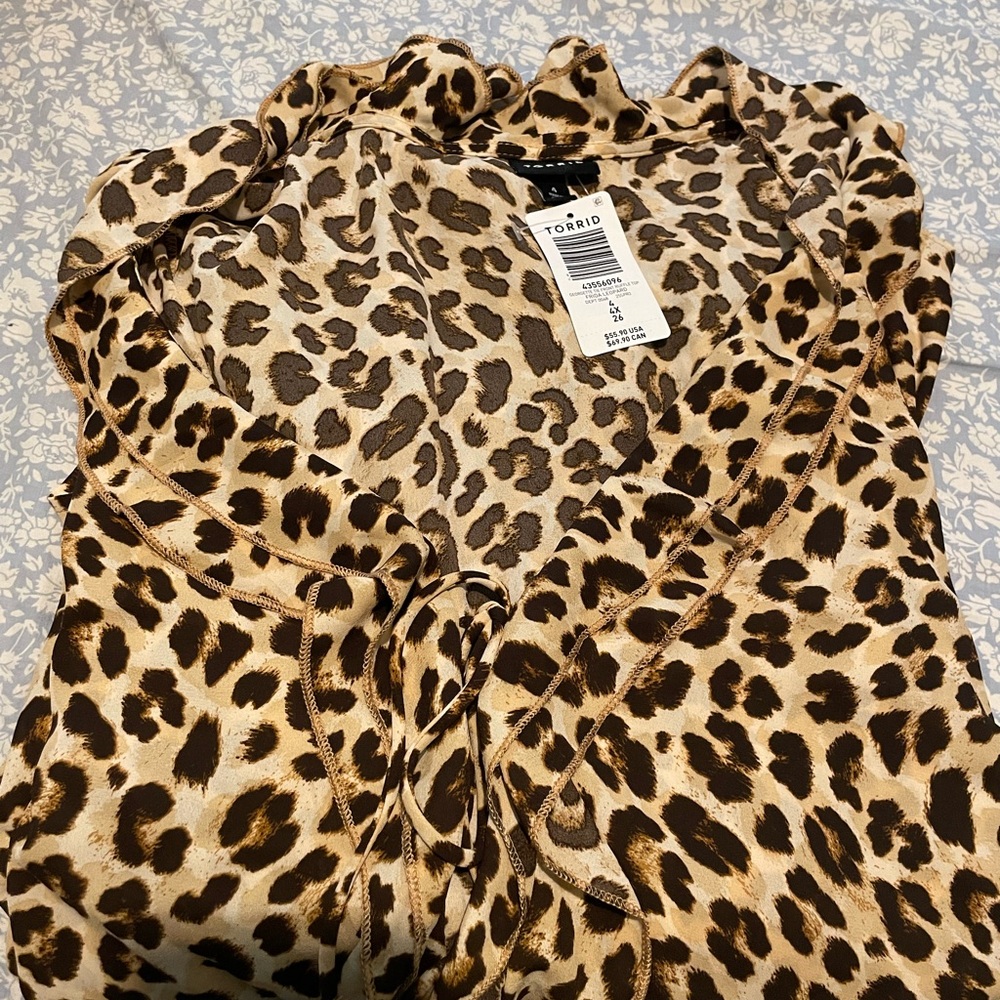 Torrid Animal Print Ruffle Blouse - Picture 7 of 7